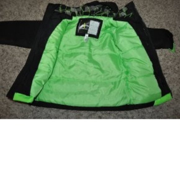 Boys All Weather Jacket 4/5 Black Green 4 in 1 Winter Spring Fall Athletech - Picture 2 of 15